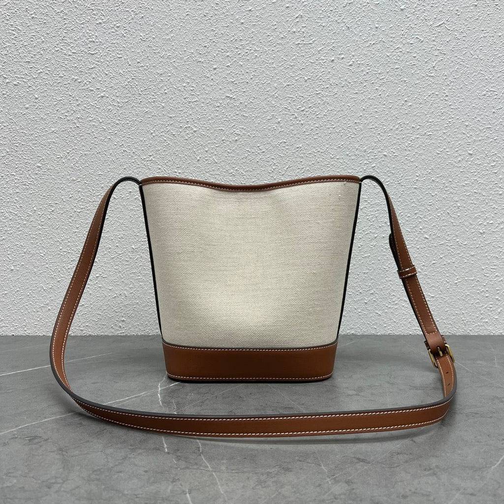 GLAMI Small Bucket Cuir Triomphe In Textile Natural / Tan For Women 9in/22cm 198242EGlamI.02NT
