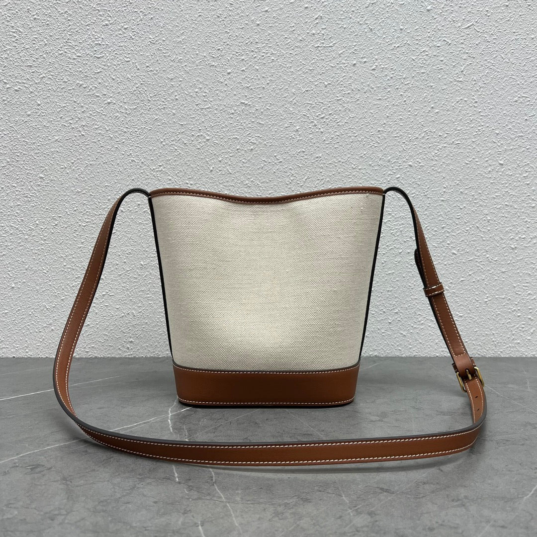 GLAMI Small Bucket Cuir Triomphe In Textile Natural / Tan For Women 9in/22cm 198242EGlamI.02NT