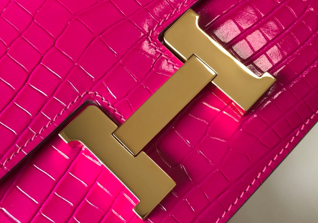 HM Mini Constance Bag Pink For Women Gold Color Hardware 7.1in/18cm