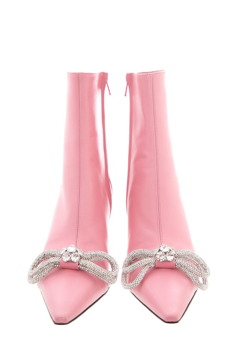 Mach & Mach Pink Leather Booties SZ 39.5