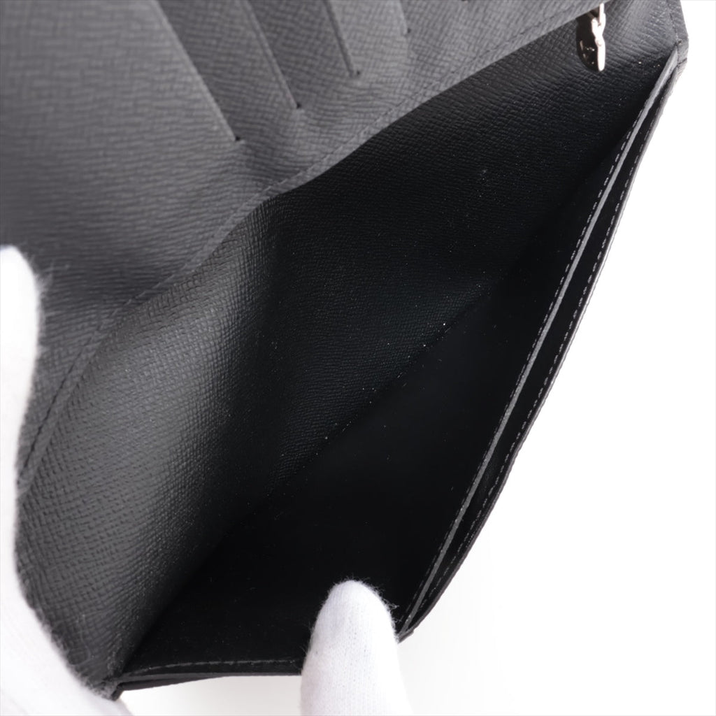 Louis Vuitton Taiga Portefolio Braza M30285 Noir Wallet