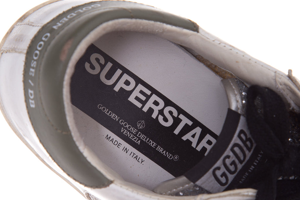 Golden Goose White & Multi Giltter Sneakers  SZ 38