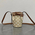 GLAMI Small Drawstring Bag In Trimphe Canvas White For Women 7.9in/20cm