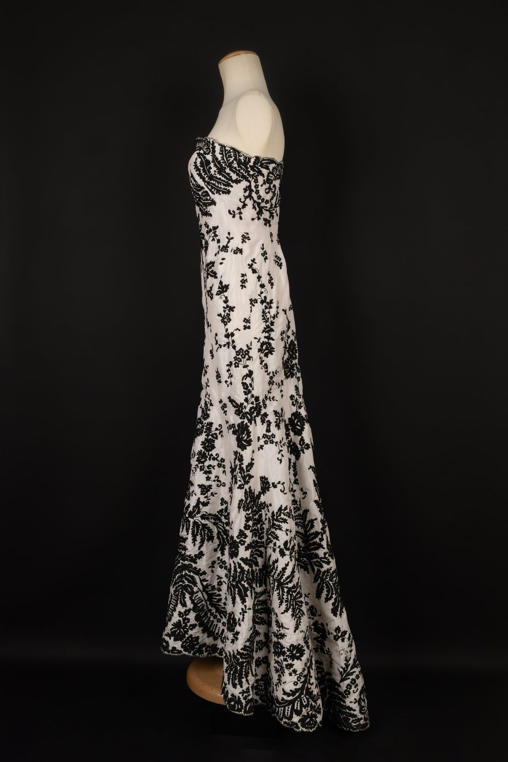 Longue robe bustier Oscar de la Renta