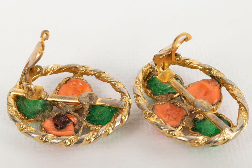 Boucles d'oreilles Gripoix ancien