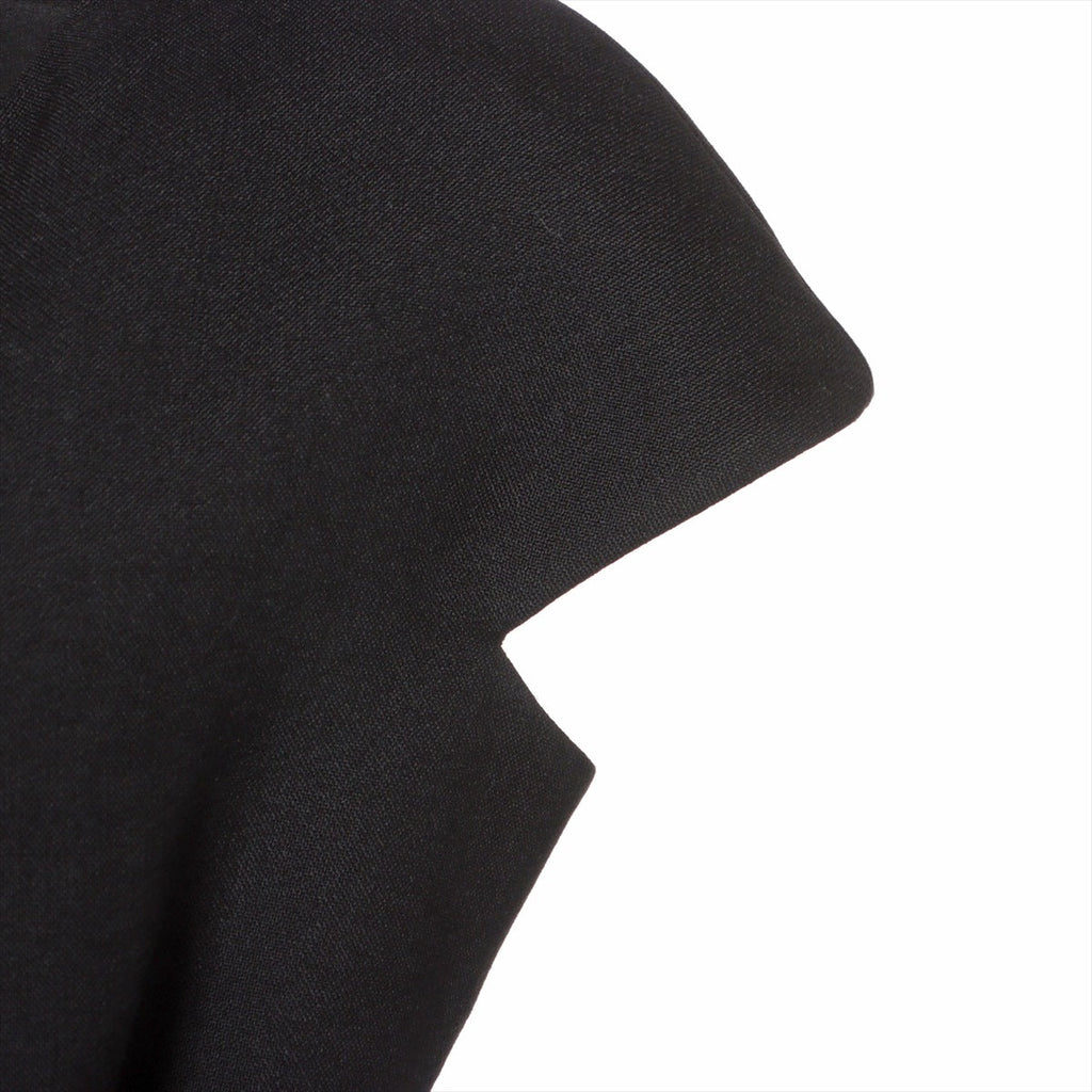 Louis Vuitton 23AW wool x silk northern sleeve onepiece 34 ladies black 1ABQRA RW232W monogram XXL detailed cap sleeve dress