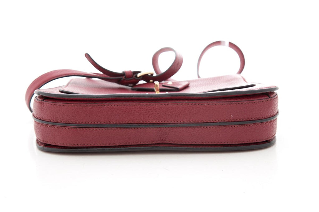 Valentino Red Grained Leather Shoulder Handbag