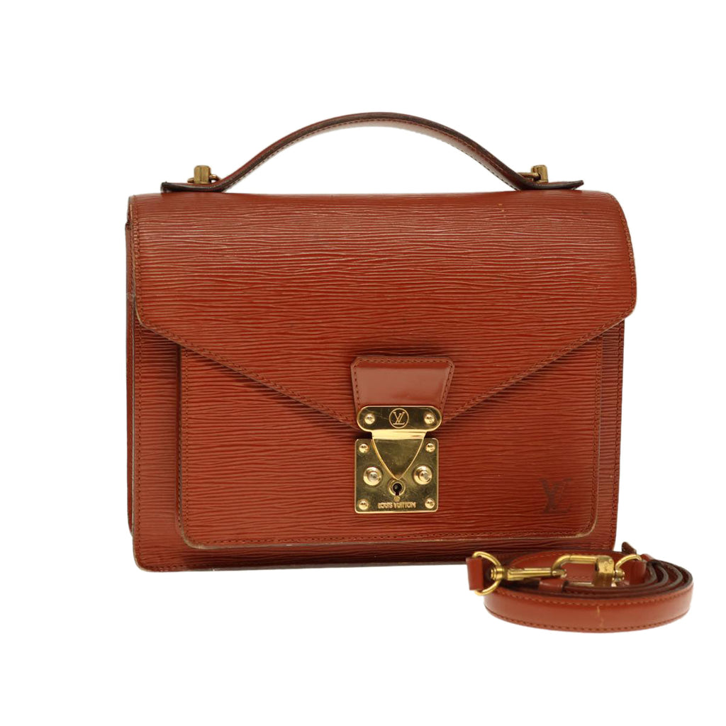 Louis Vuitton Epi Monceau Hand Bag 2Way Brown M52123 Lv Auth Ep4593