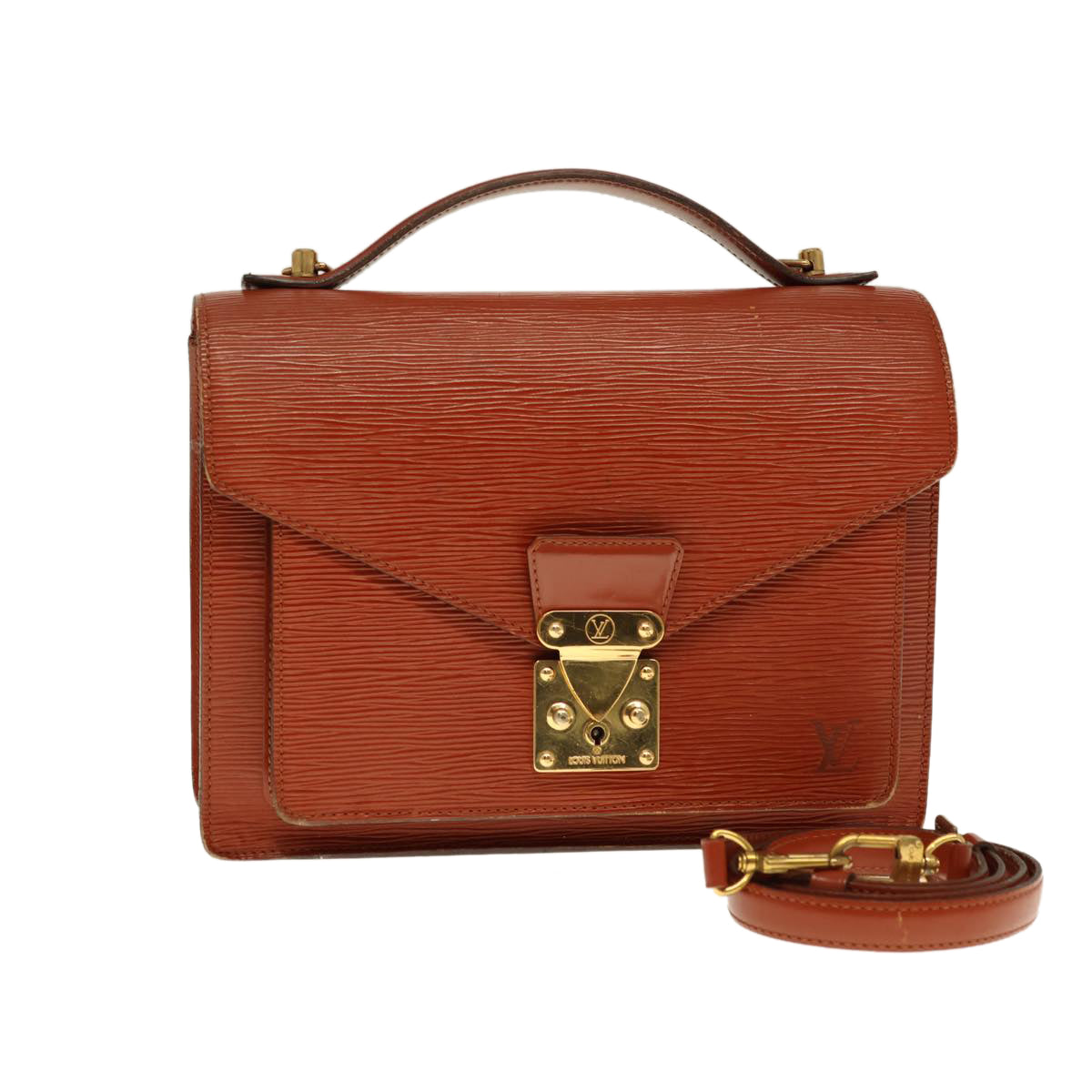 Louis Vuitton Epi Monceau Hand Bag 2Way Brown M52123 Lv Auth Ep4593