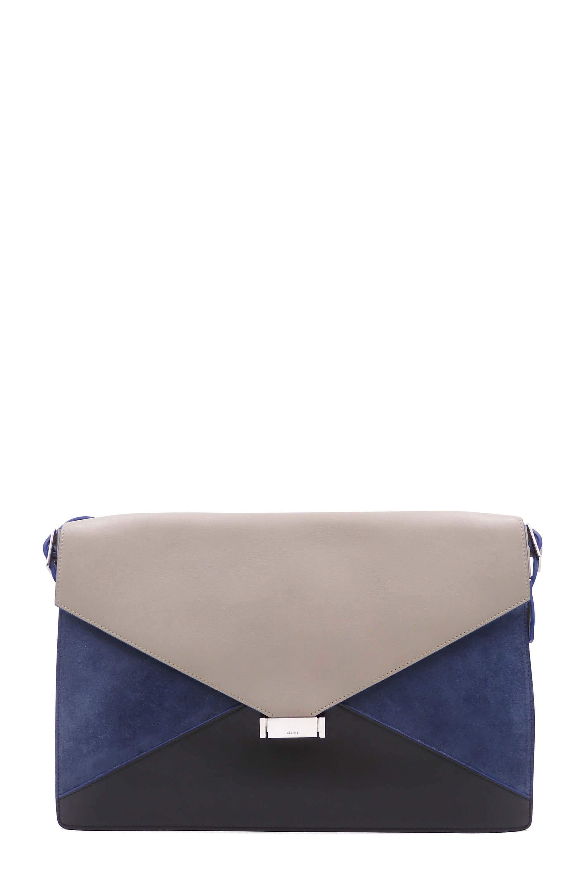Diamond Envelope Shoulder Bag Beige Blue