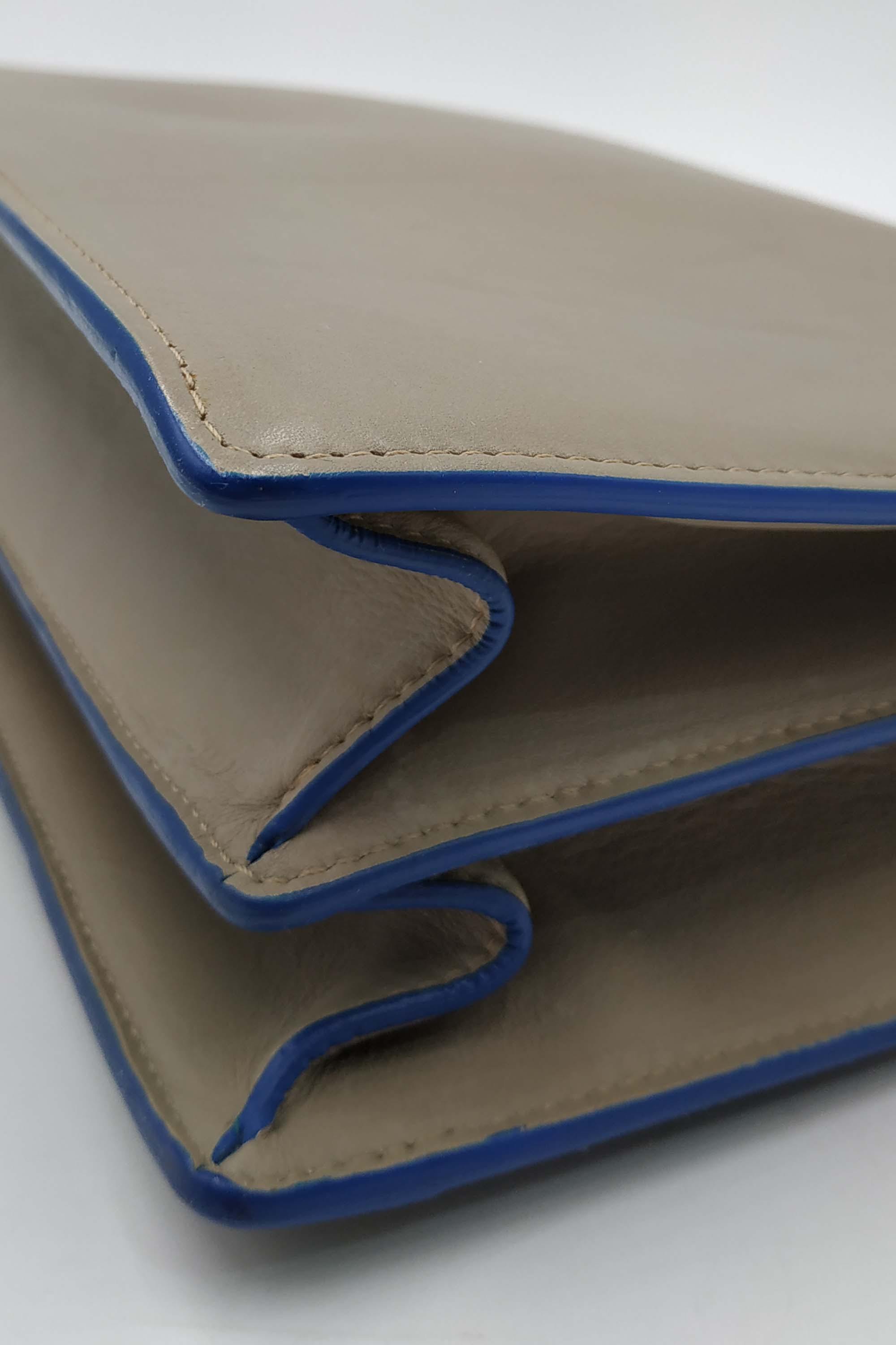 Diamond Envelope Shoulder Bag Beige Blue