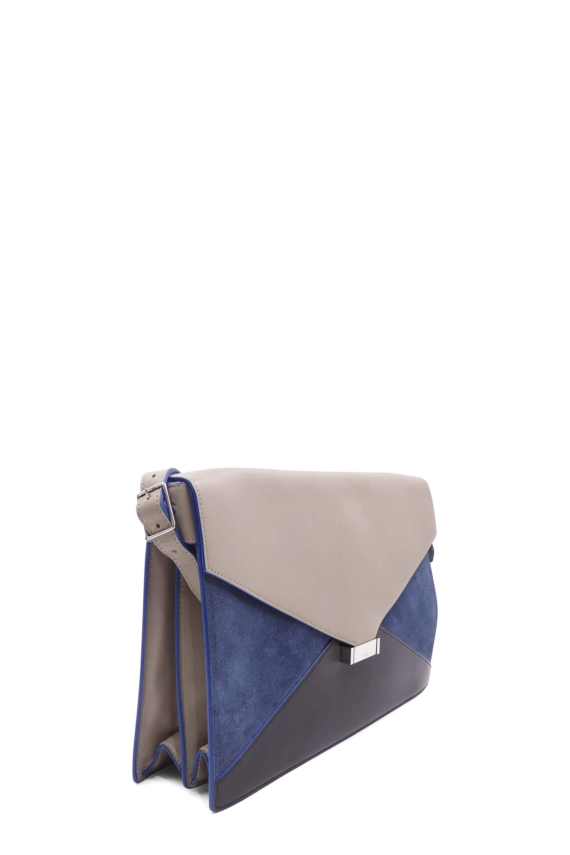 Diamond Envelope Shoulder Bag Beige Blue