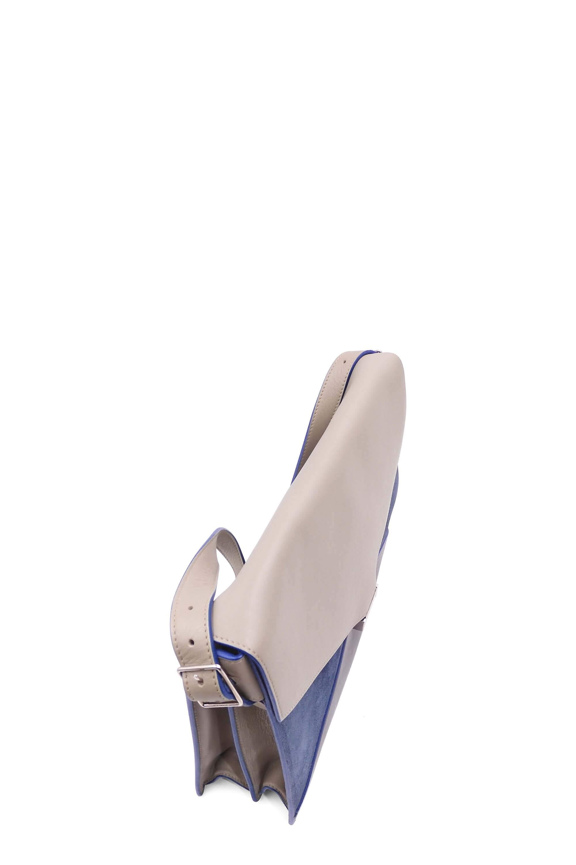 Diamond Envelope Shoulder Bag Beige Blue