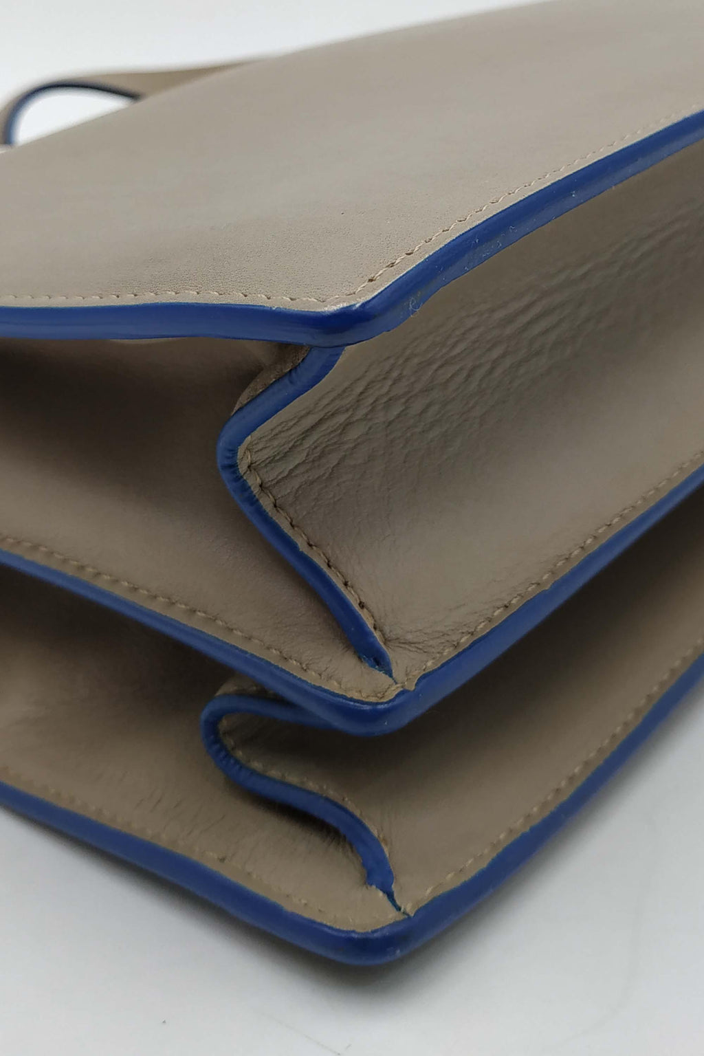 Diamond Envelope Shoulder Bag Beige Blue