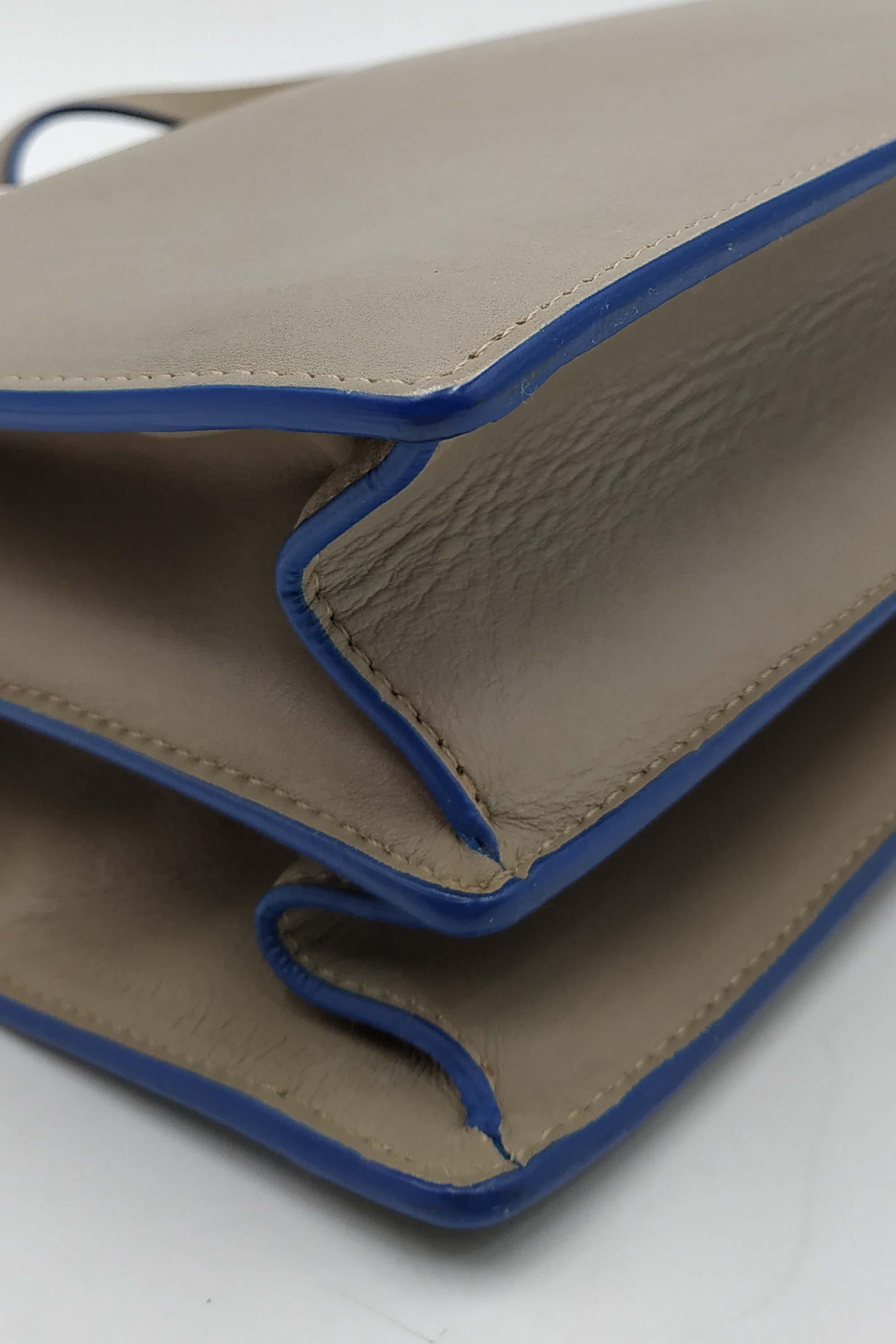 Diamond Envelope Shoulder Bag Beige Blue