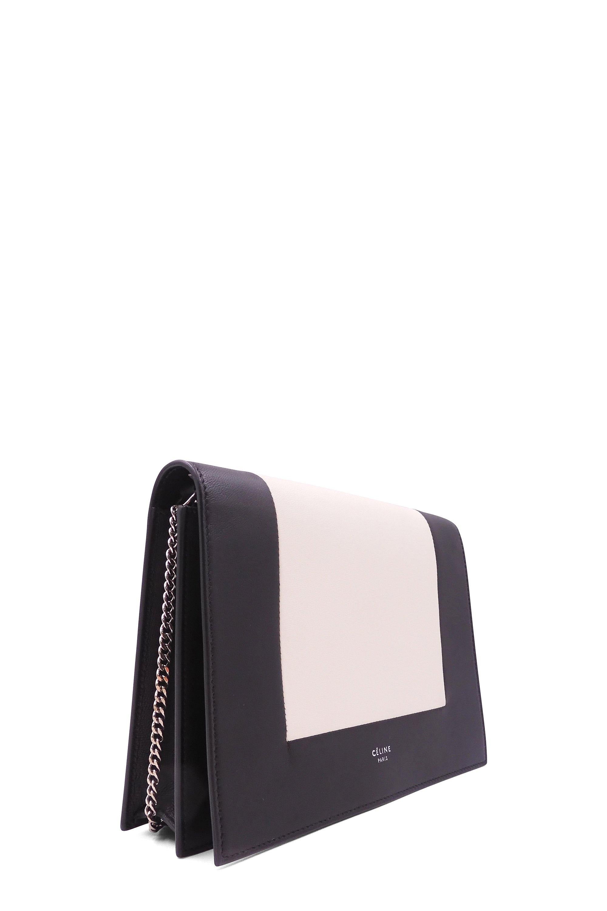 Frame Evening Clutch On Chain Black White