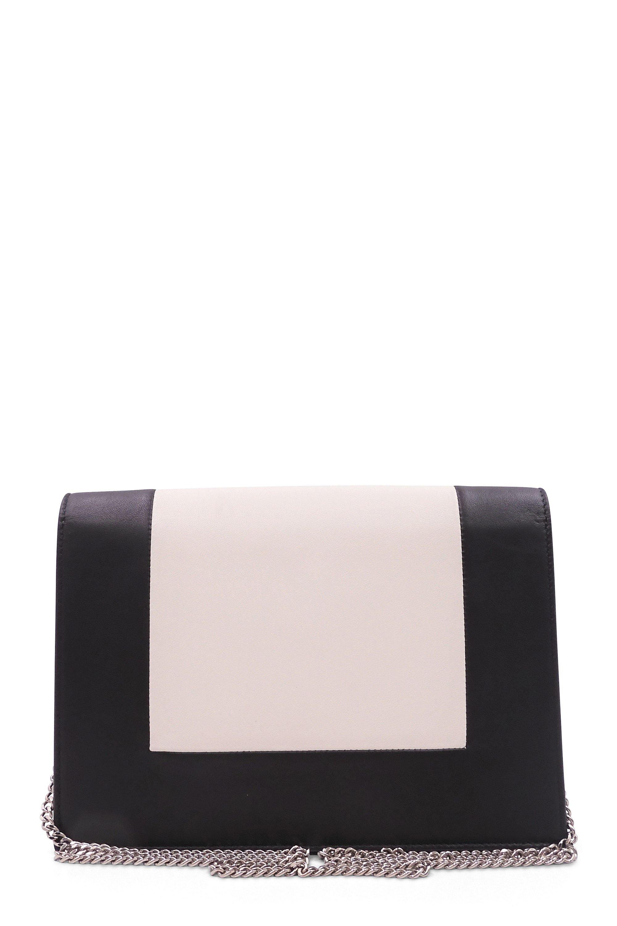 Frame Evening Clutch On Chain Black White