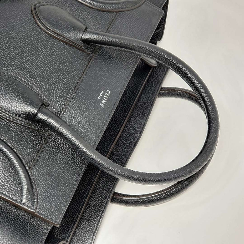 Celine Luggage Micro Black Leather Hand Bag