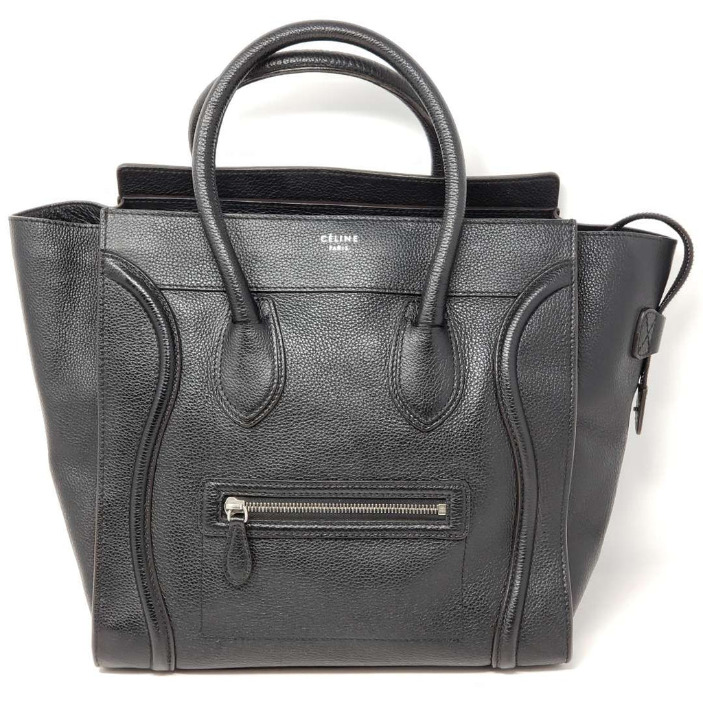 Celine Luggage Micro Black Leather Hand Bag