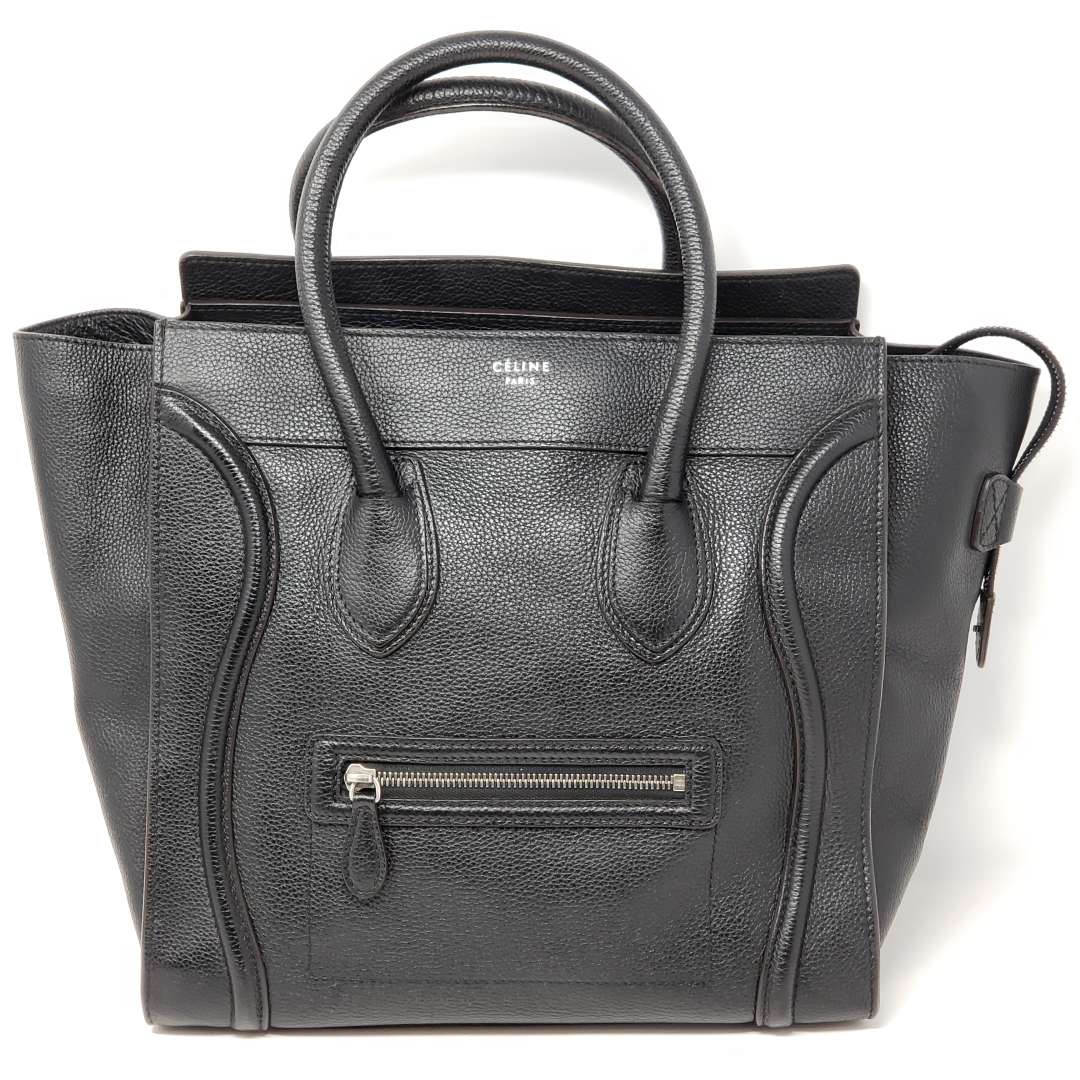 Celine Luggage Micro Black Leather Hand Bag