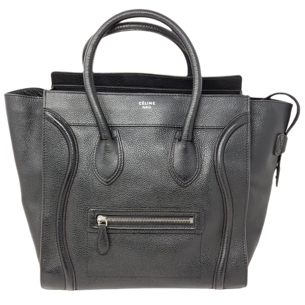 Celine Luggage Micro Black Leather Hand Bag