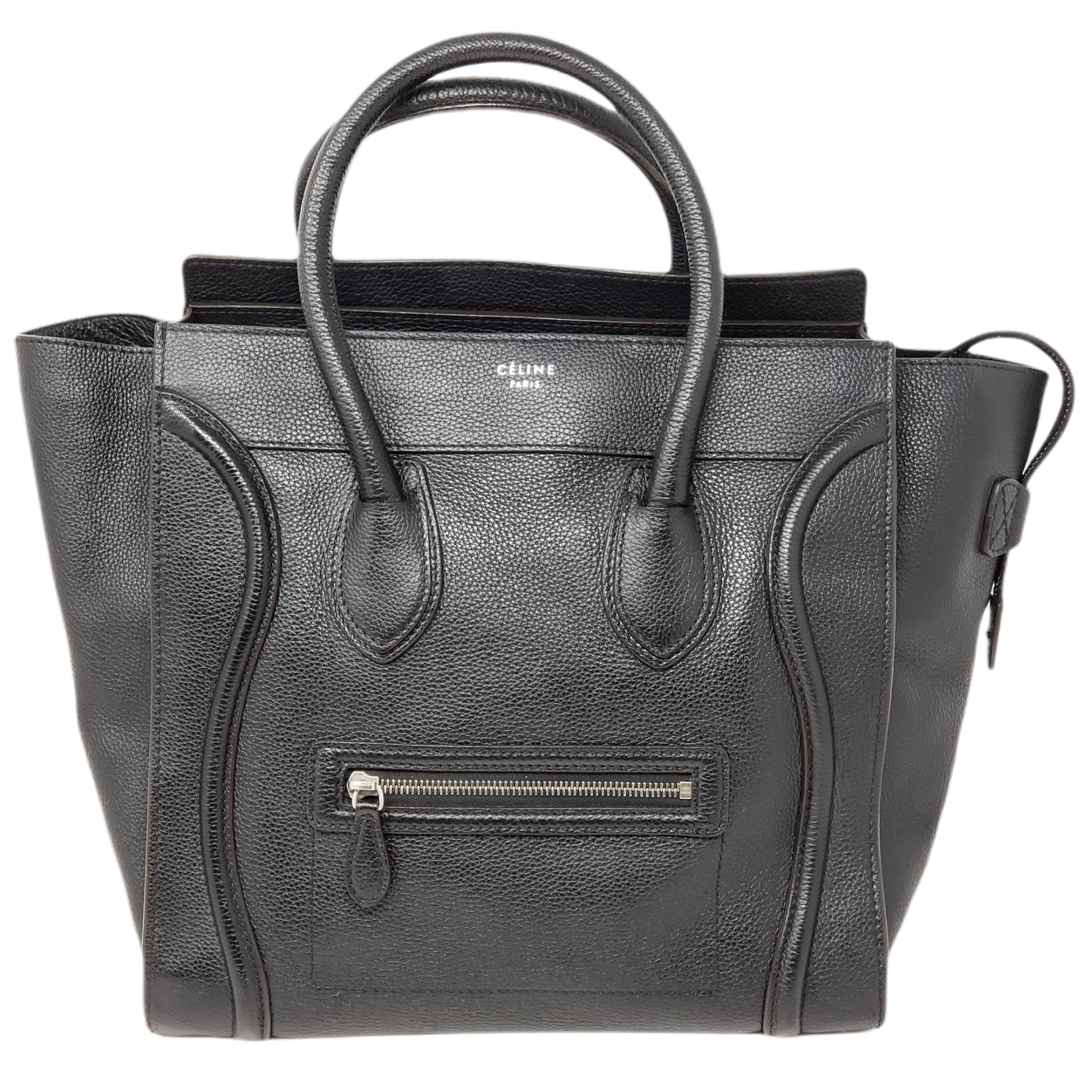Celine Luggage Micro Black Leather Hand Bag