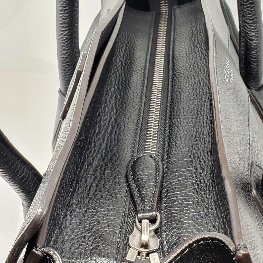 Celine Luggage Micro Black Leather Hand Bag