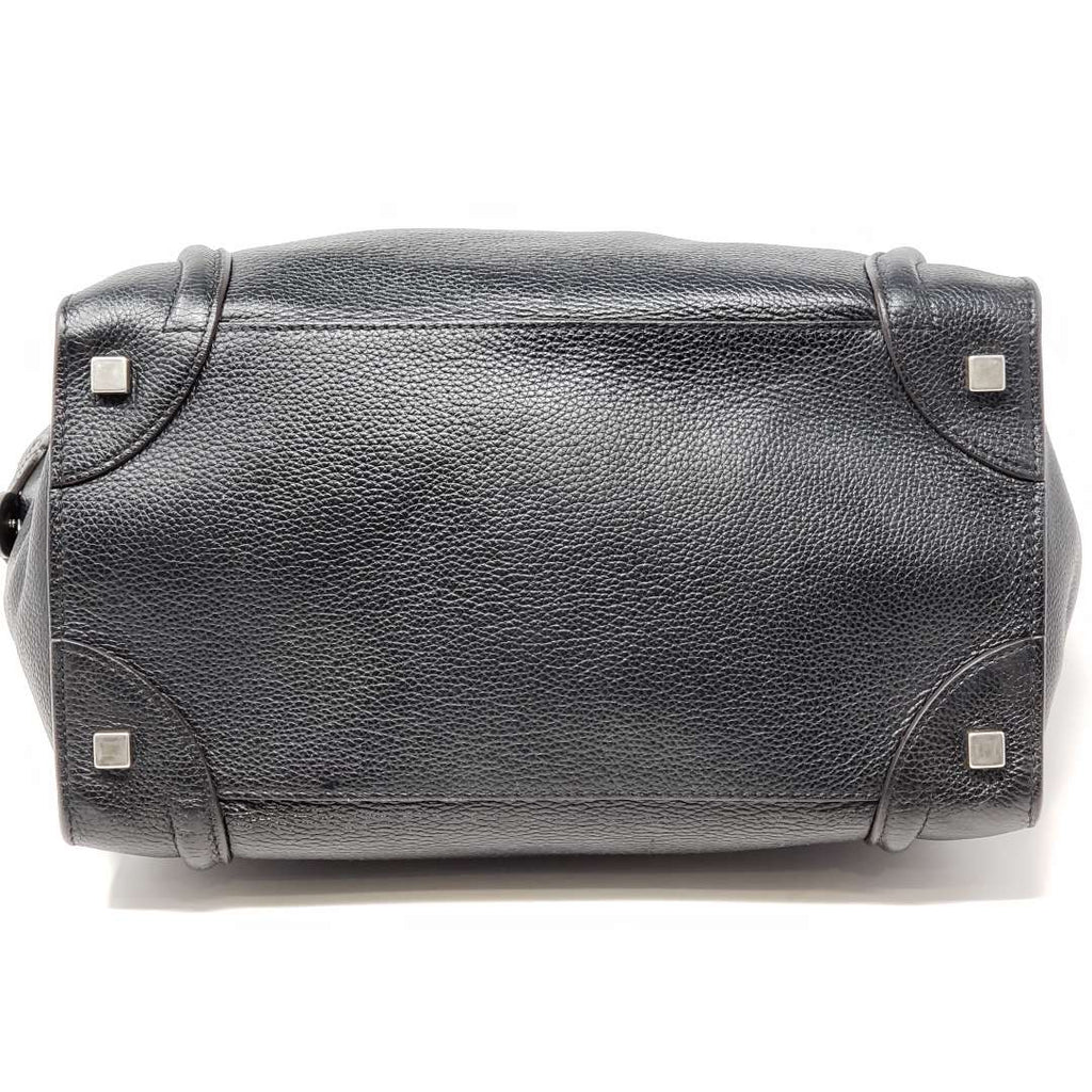 Celine Luggage Micro Black Leather Hand Bag