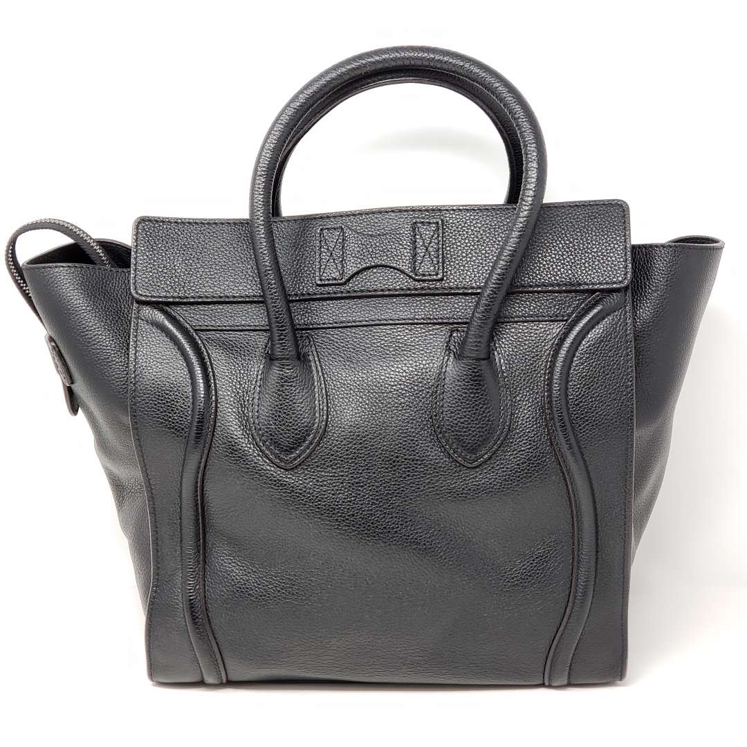 Celine Luggage Micro Black Leather Hand Bag