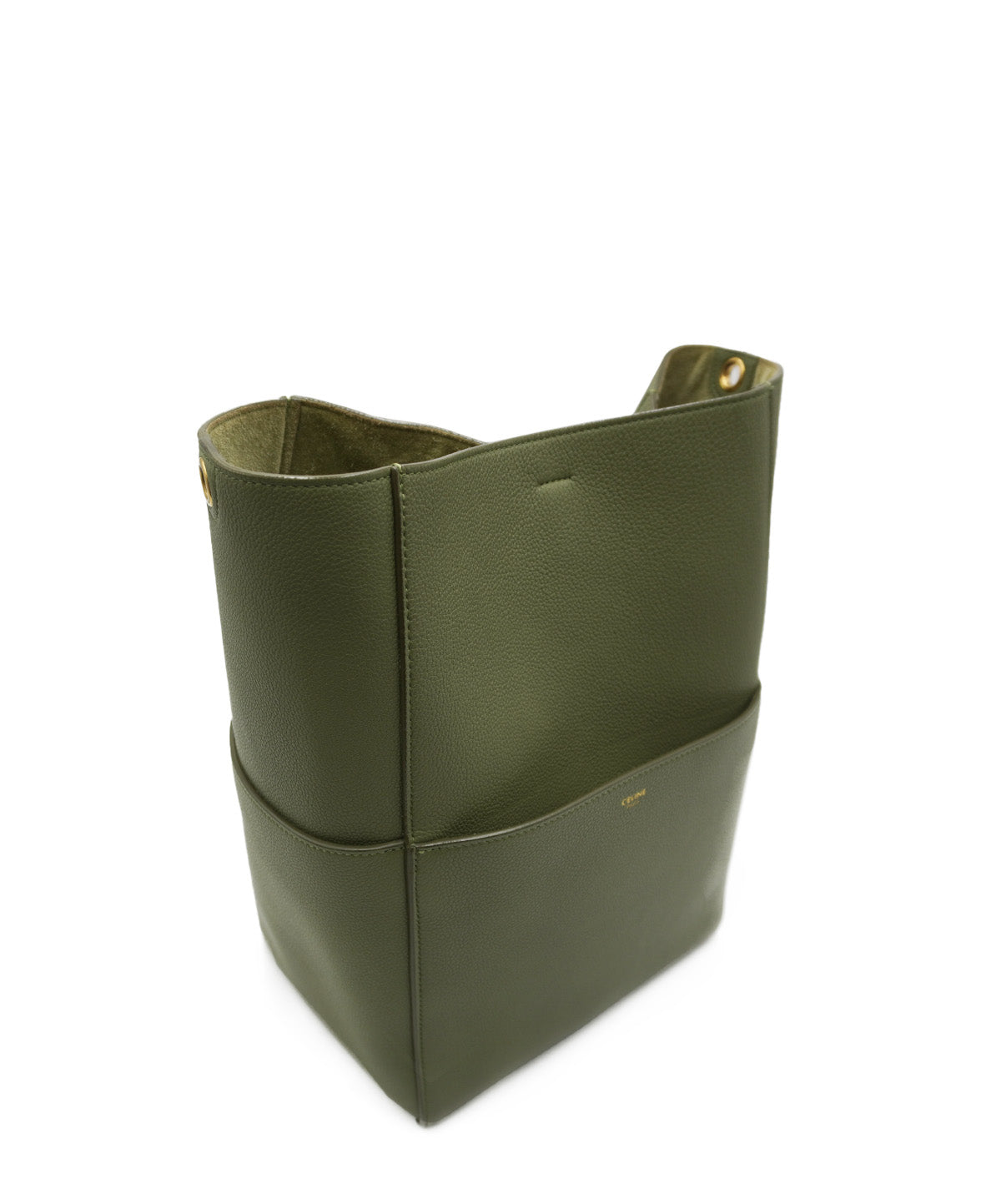 Medium Seau Sangle Bucket Bag Green Khaki