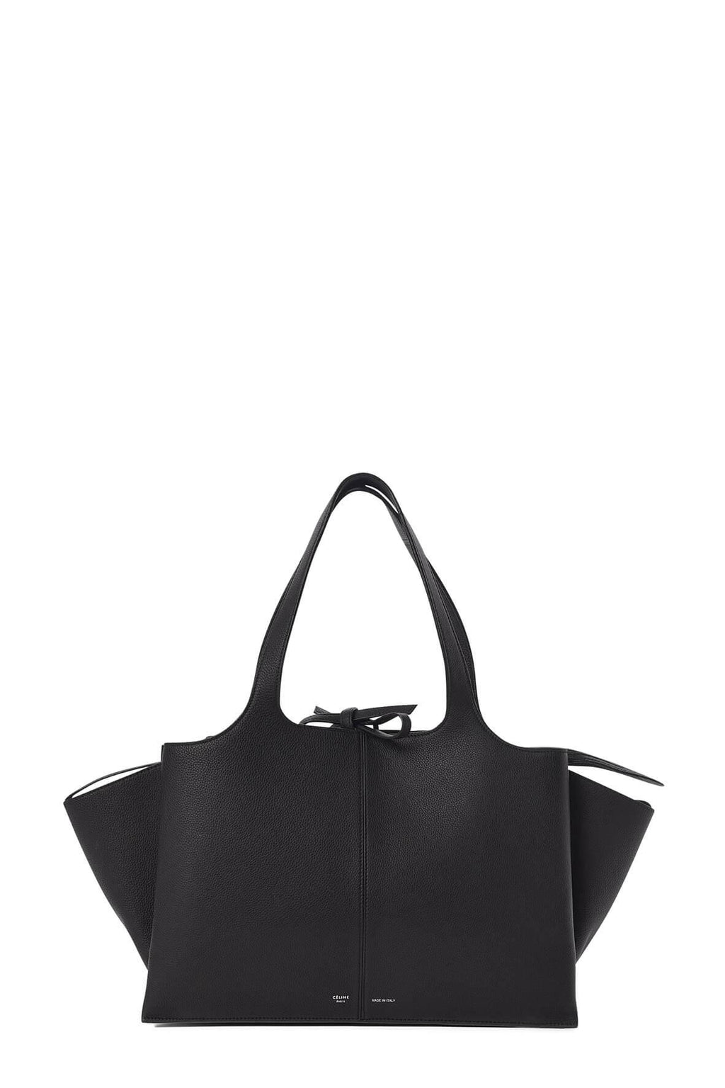 Medium Trifold Black in Grained Leather
