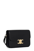 Medium Triomphe Bag in Black Shiny Calfskin