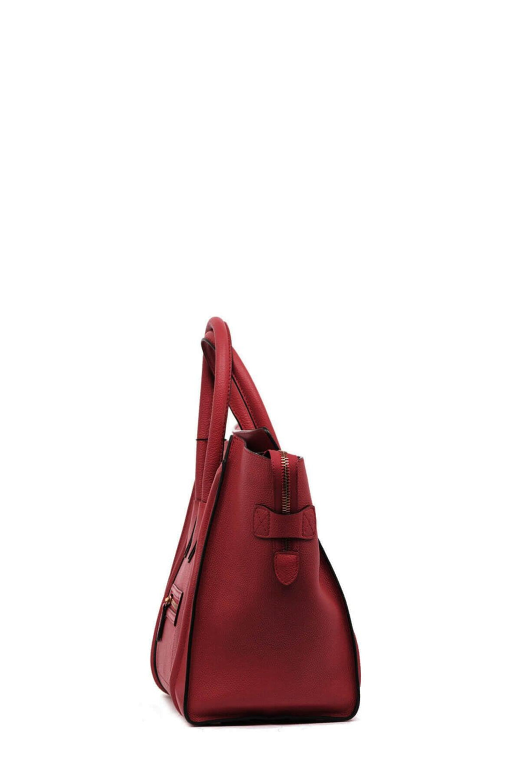 Mini Luggage Deep Red with Gold Hardware