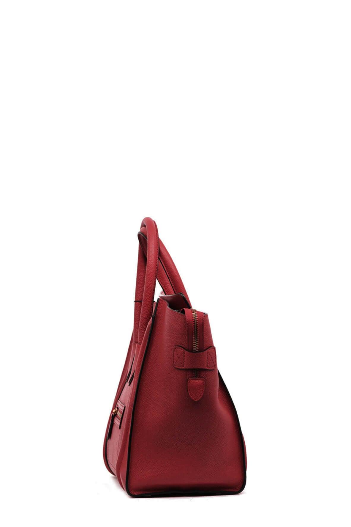 Mini Luggage Deep Red with Gold Hardware