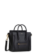 Nano Luggage Black in Smooth Leather with Gold Hardware