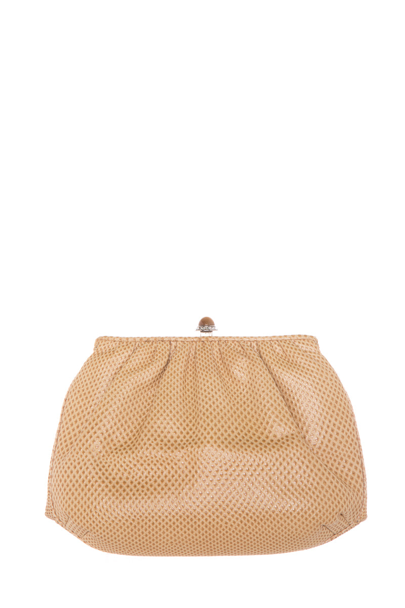 Judith Leiber Vintage Tan Embossed Croc Evening Bag