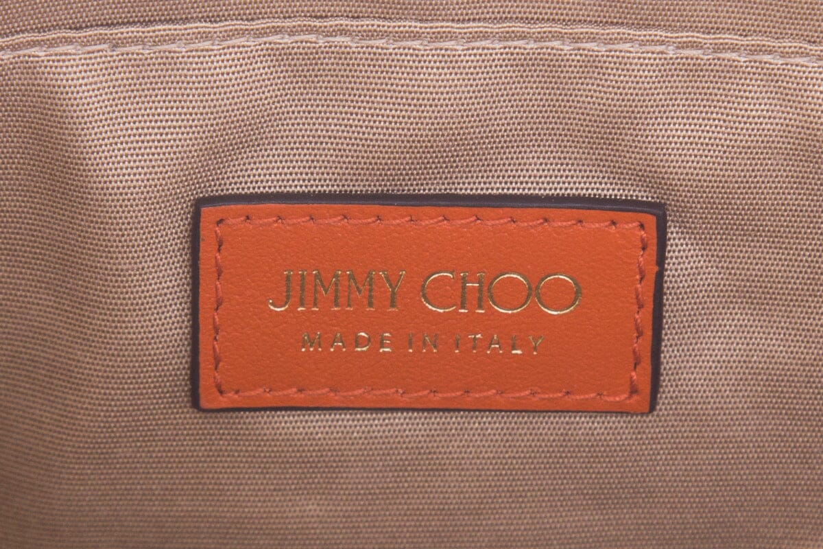 Jimmy Choo Orange Logo Print Cosmetics Case NWT