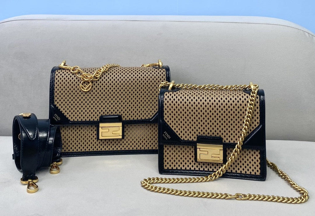 FI MeGLAMIum Kan U Black and Brown Bag For Woman 25cm/10in