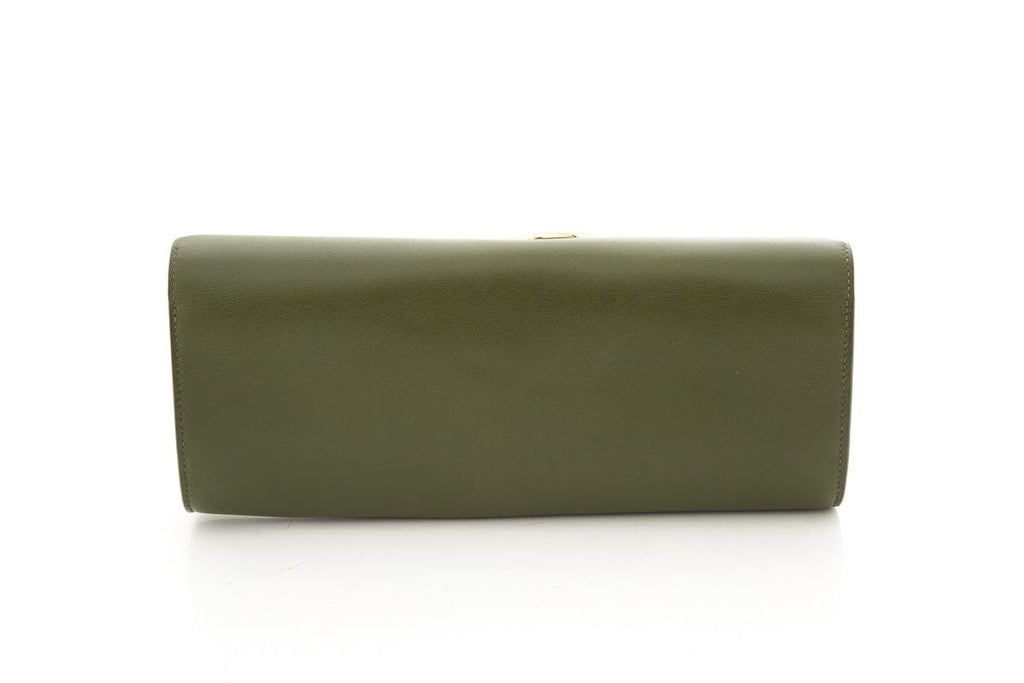 HermÃƒÆ’Ã‚Â¨s 2013 Q EGEE Dark Green Box Calf Clutch