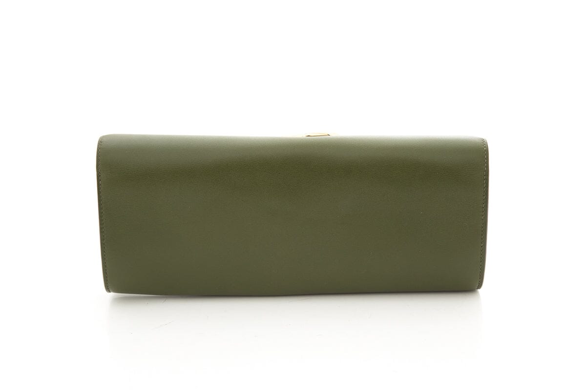 HermÃƒÆ’Ã‚Â¨s 2013 Q EGEE Dark Green Box Calf Clutch