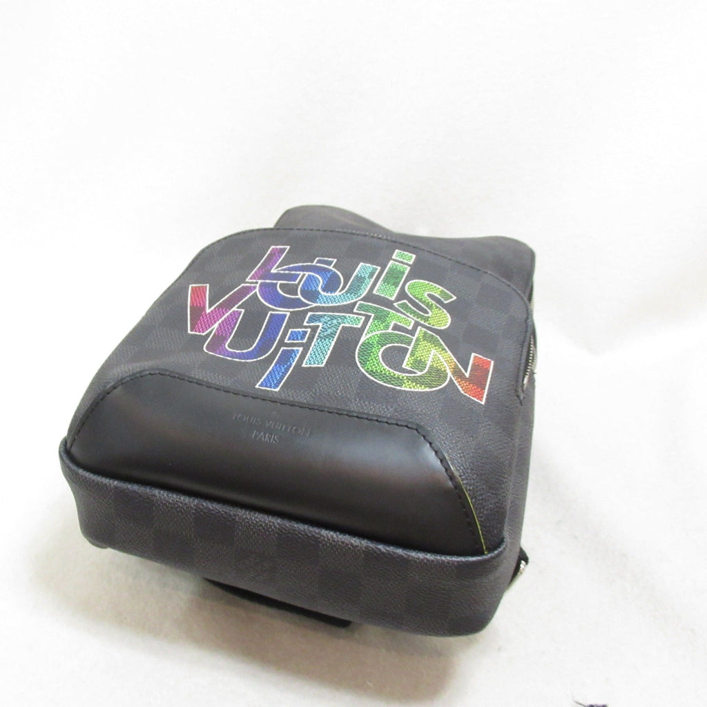 Louis Vuitton Louis Vuitton Stickers Avenue Sling Shoulder Bag Shoulder Bag PVC Coated Canvas Damier Graffit   Grey Rainbow N40273