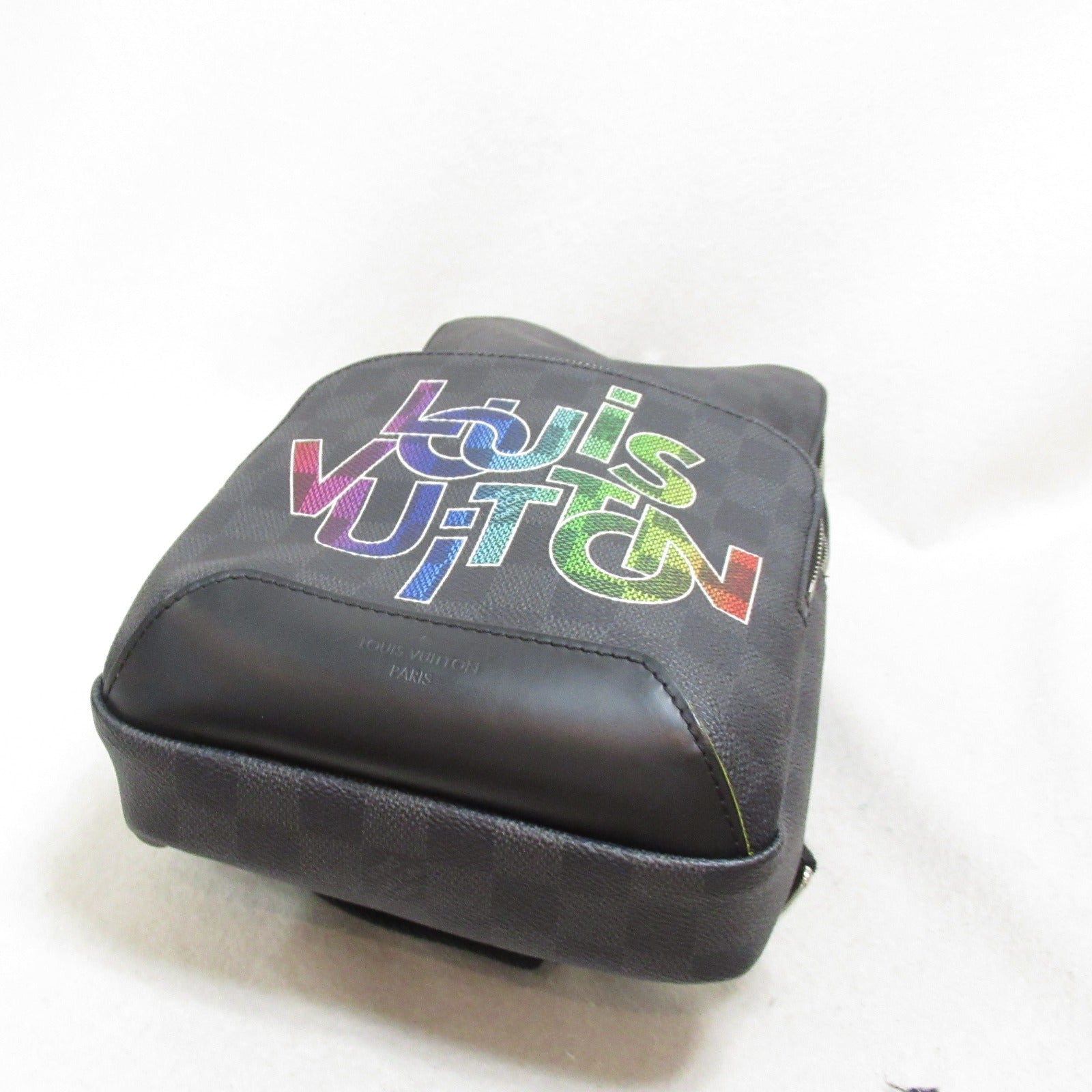 Louis Vuitton Louis Vuitton Stickers Avenue Sling Shoulder Bag Shoulder Bag PVC Coated Canvas Damier Graffit   Grey Rainbow N40273