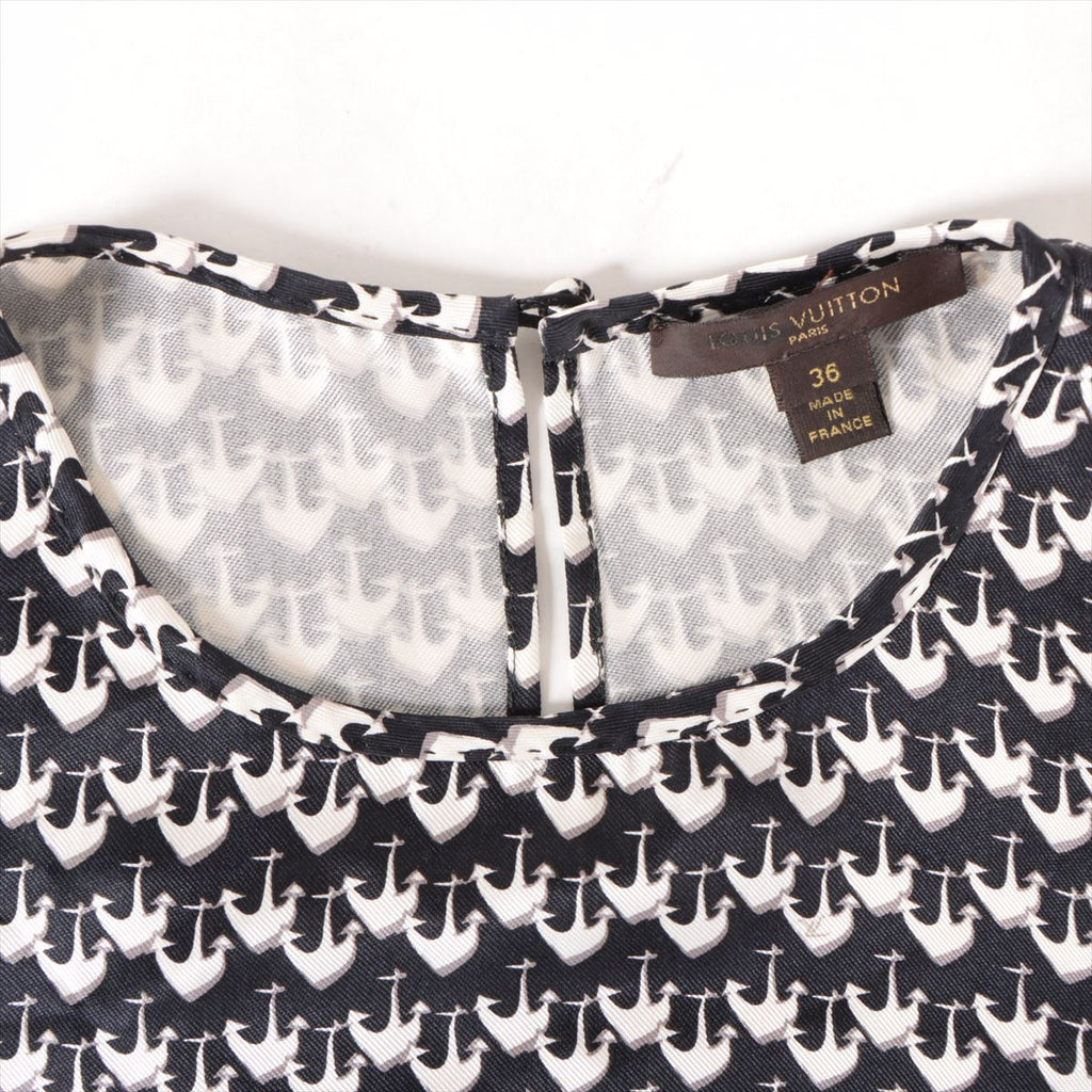 Louis Vuitton 08SS Silk Tank Top 36  Black x White RW081A