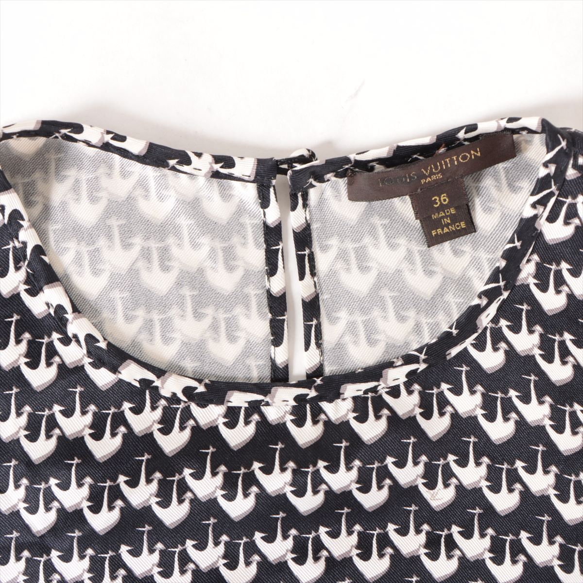 Louis Vuitton 08SS Silk Tank Top 36  Black x White RW081A