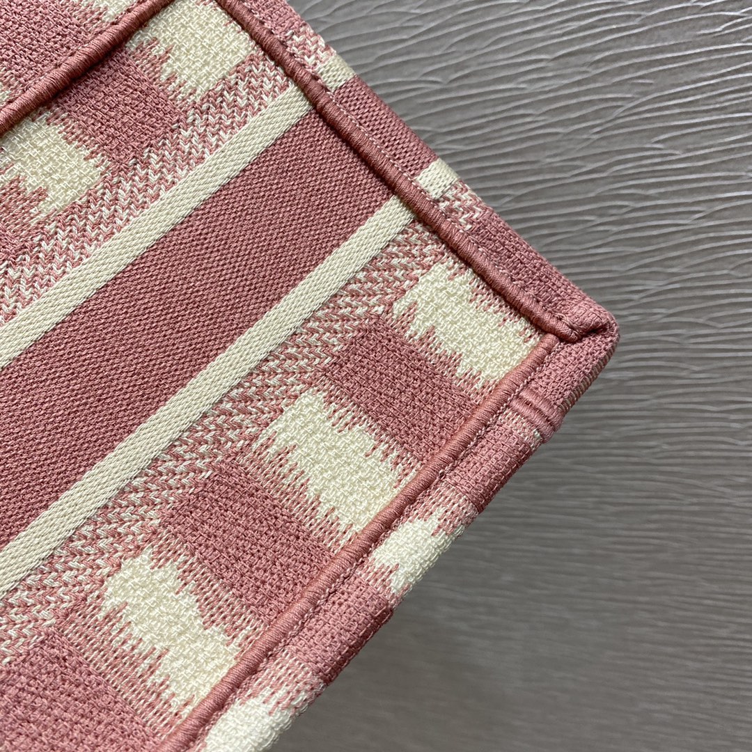 GLAMI Mini Book Tote Stripes Embroidery, Pink Handbags, 23cm CD