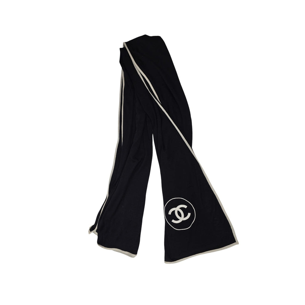 Chanel CC Logo Cashmere Silk Scarf