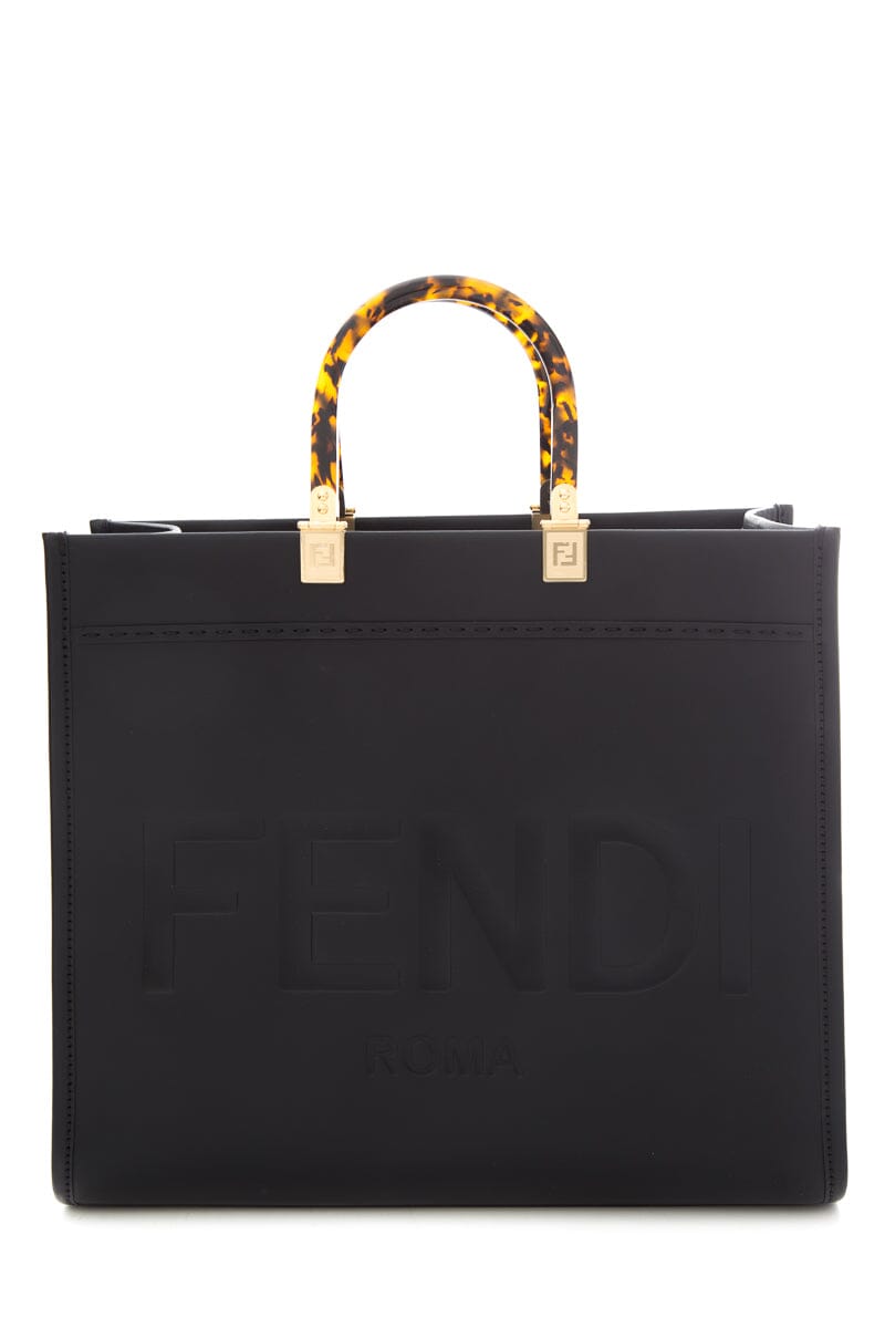 Fendi Black Leather Sunshine Shopper