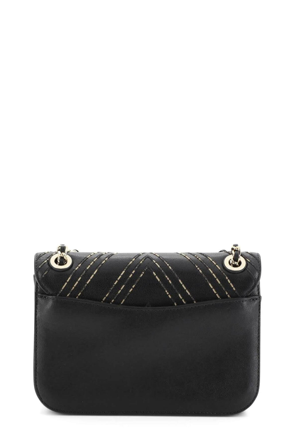 Beaded Chevron Classic Flap Black with Gold Hardware