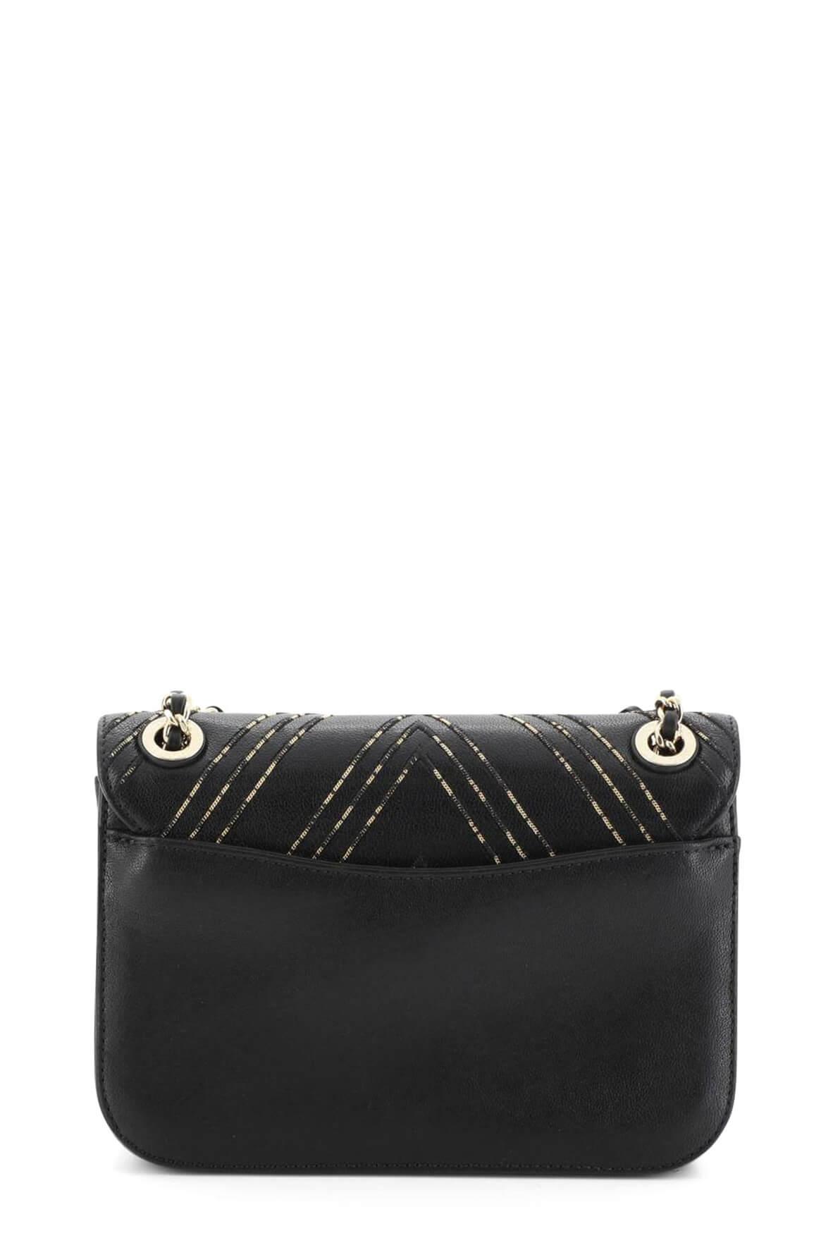 Beaded Chevron Classic Flap Black with Gold Hardware