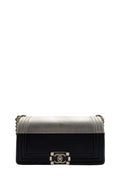 Bicolour Medium Boy Flap Bag Gold, Black